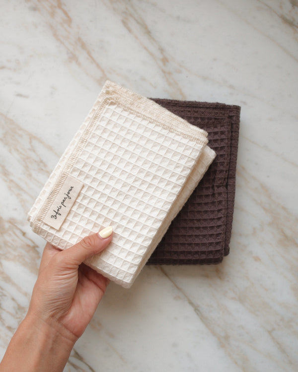 Duo de linges gaufrés en coton