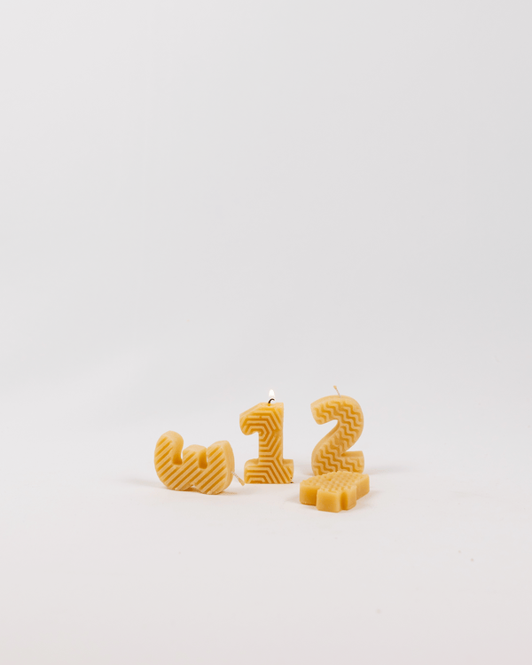 Bougies d'anniversaire en cire d'abeille (Chiffres 0 à 9)