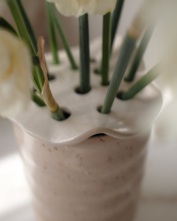 Couvercle à fleurs en céramique