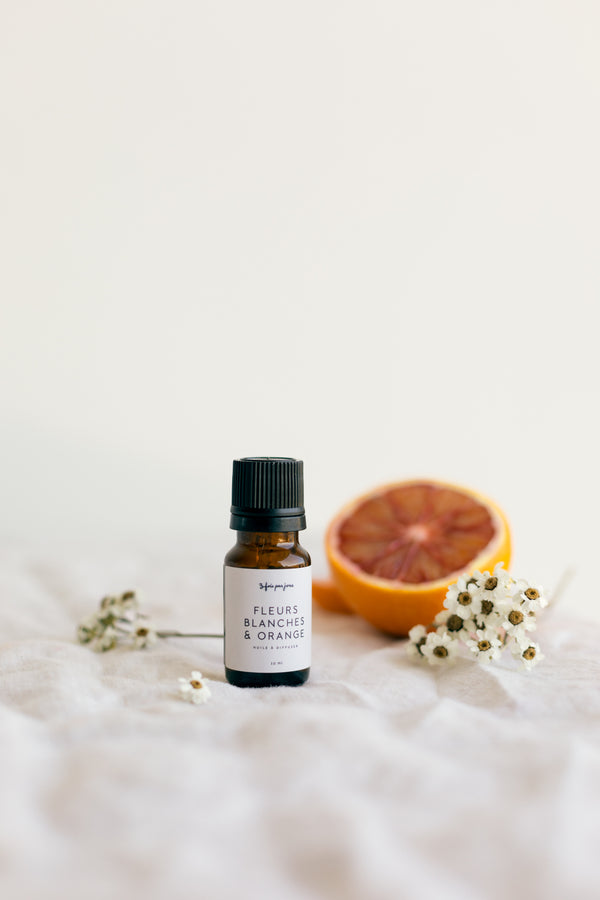 Huile à diffuser — Fleurs blanches & orange