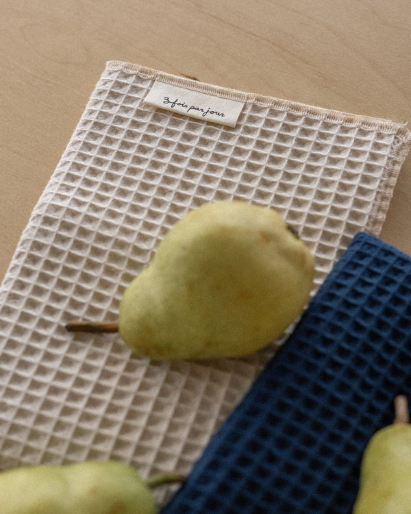 Duo | Linges gaufrés en coton