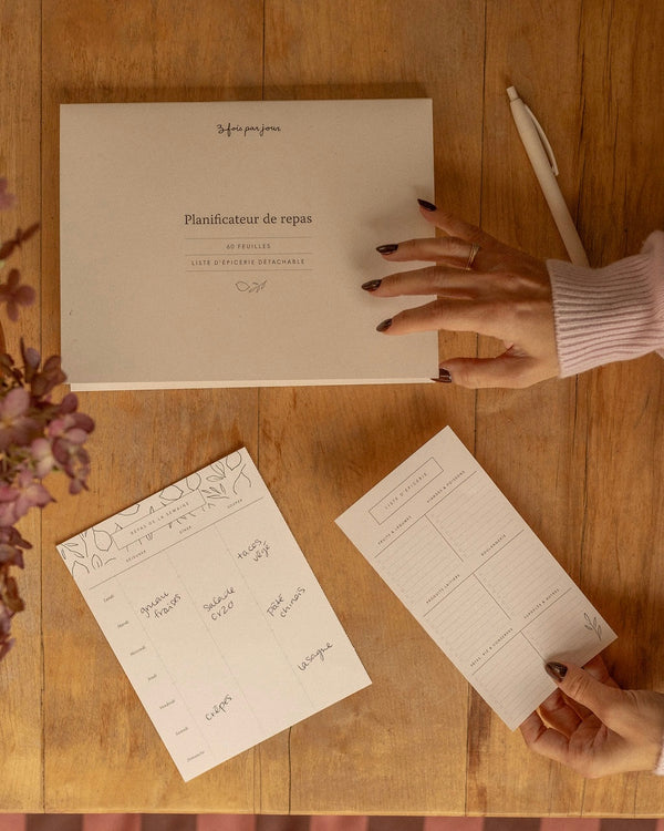 Planificateur de repas & liste d'épicerie détachable