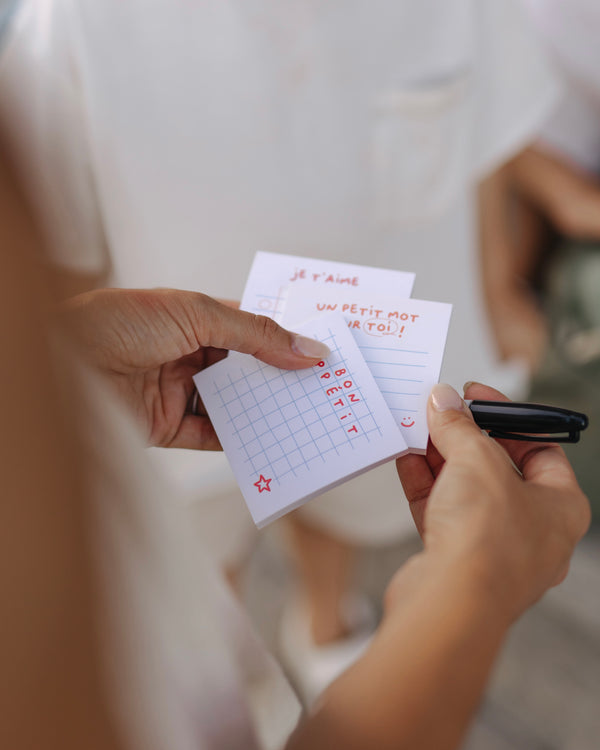 Trio de post-it — pour mots dans les lunchs