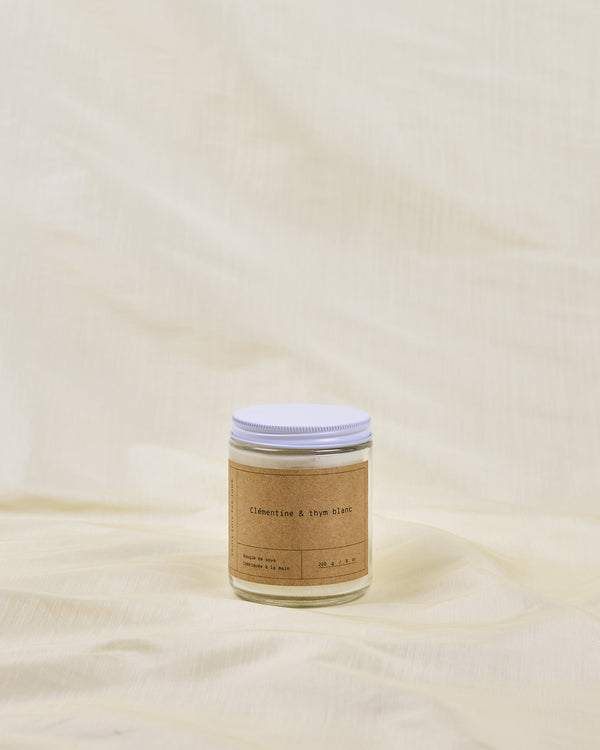 Bougie de soya — Clémentine & thym blanc — 8 oz (50 heures)