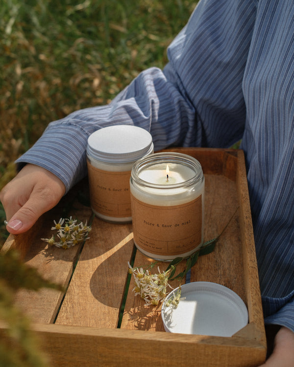 Bougie de soya — Poire & fleur de miel