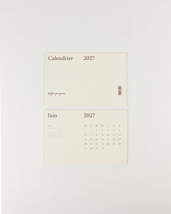 Fiches pour calendrier de bureau  — 2027
