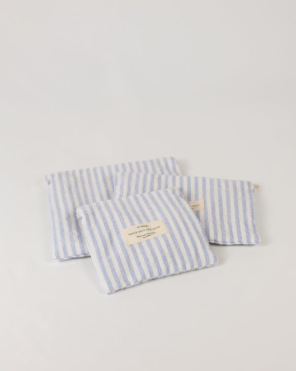Trio de sac à collation - Rayé bleu