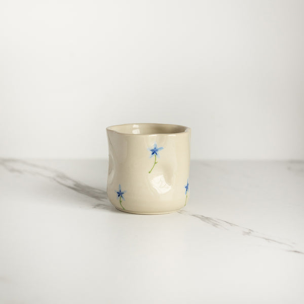 Tasse à café en céramique - Fleurs bleues